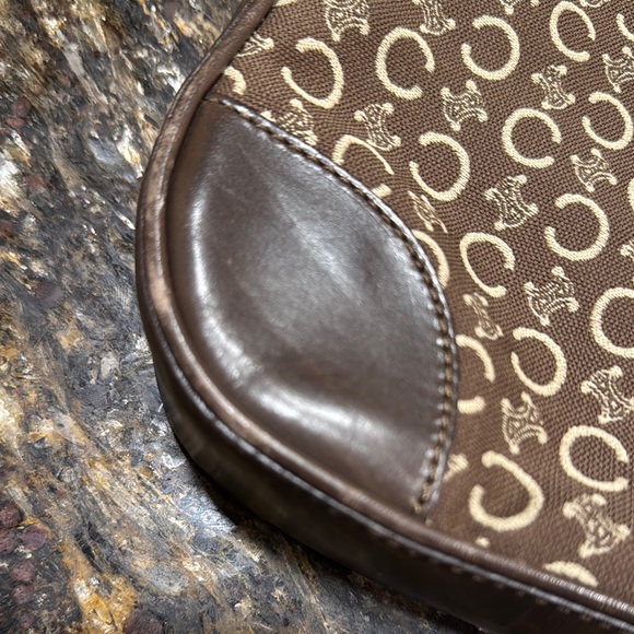 Celine Brown Shoulder Bag with Geometric Pattern - Picture 6 of 13